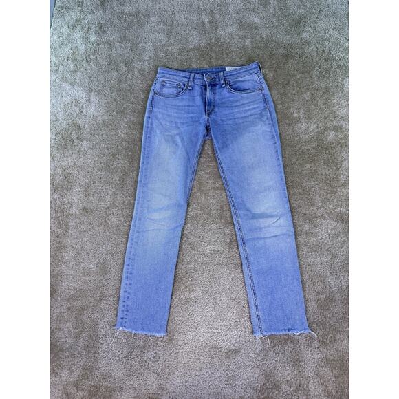 Rag & Bone The Dre Jeans Womens 24 Blue Low Rise Slim Boyfriend Ankle E241 - Picture 1 of 14